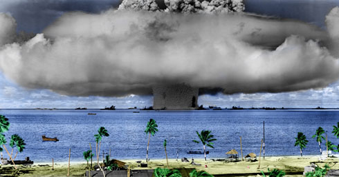 Test Baker underwater atomic bomb blast at Bikini Atoll