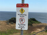 Back Beach, Potters Hill Sign