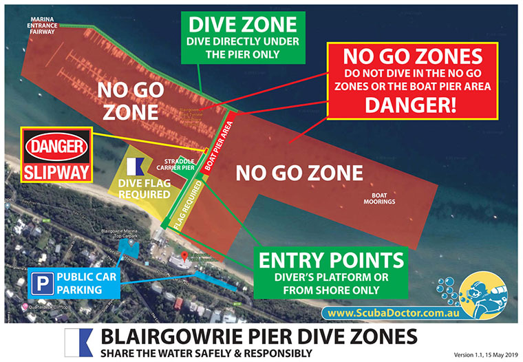 Blairgowrie Pier Dive Zones