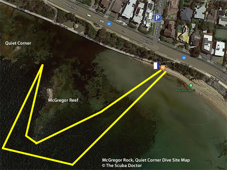 McGregor Rock, Quiet Corner Dive Site Map