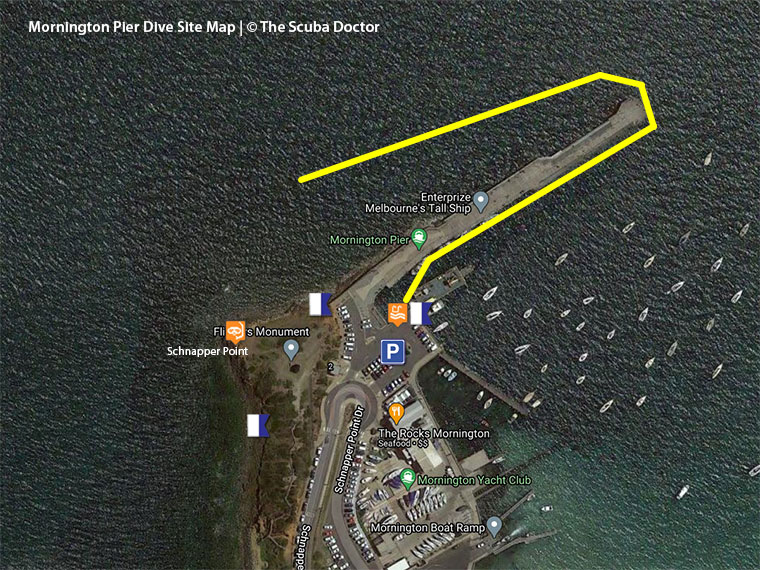 Mornington Pier Dive Site Map