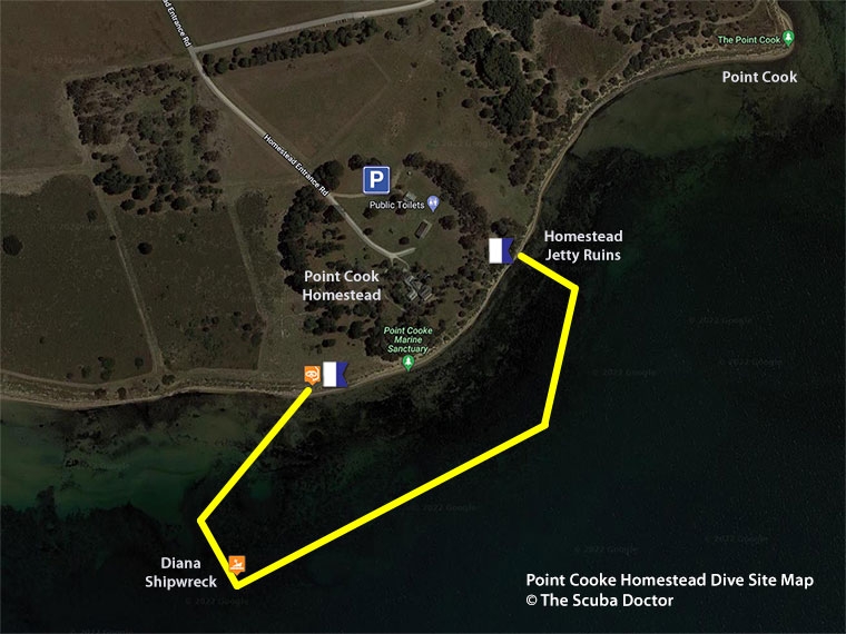 Point Cooke Homestead Dive Site Map