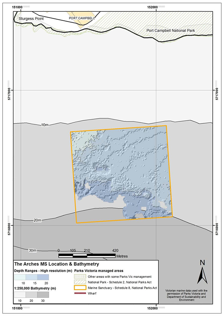 The Arches Location Map with Bathymetry