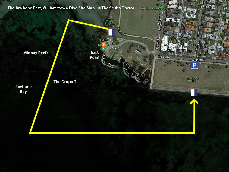 The Jawbone East Dive Site Map