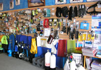 The "Wall of Temptation" at The Scuba Doctor