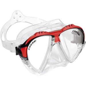 Cressi Matrix Mask - Clear Skirt - Clear silicone - Red frame