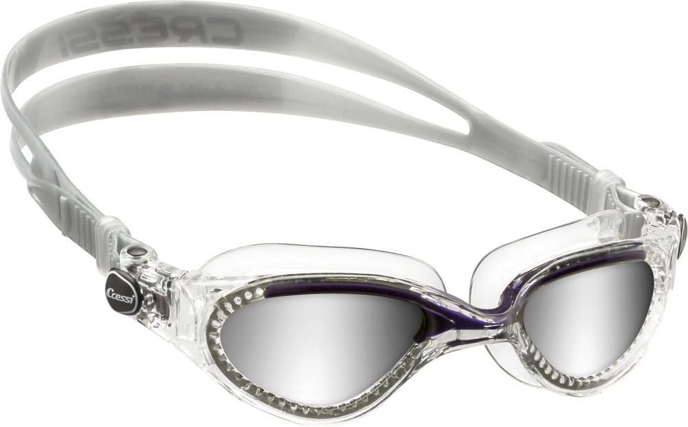 Flash Goggles - Mirrored Lens - Clear/Blue - Click Image to Close