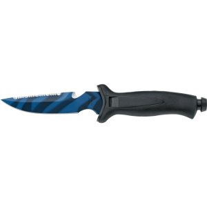 Aquatys 3 Blue Camo Knife - Blue Camo Blade - Black Grip