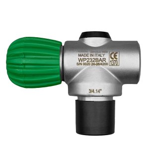 SOS Cylinder X-Flow Valve - 232 Bar - Green Handle