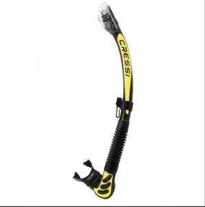 Cressi Alpha Ultra Dry Snorkel | Black/ Yellow