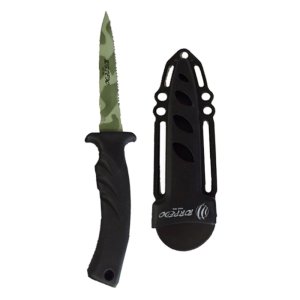 Torpedo 11 Camo Knife - Camo Green Blade - Black Grip