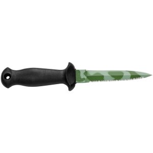 Sub 11 D Camo Knife - Green Camo Blade - Black Grip