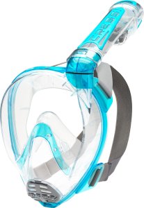 Duke Dry Full Face Mask - S/M - Clear/Aquamarine