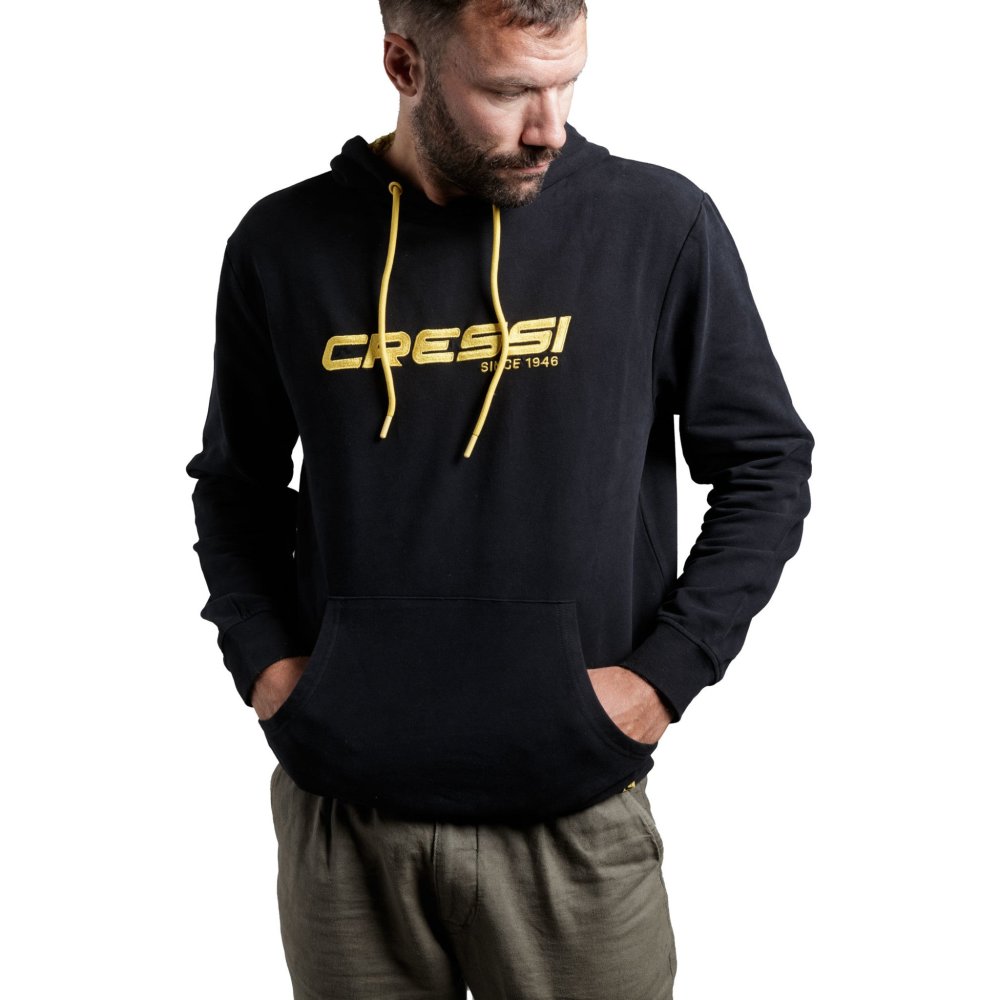 Cressi Hoodie - XL - Black/Yellow - Click Image to Close