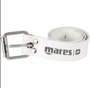 Mares Elastic Rubber Belt with Marseillaise Buckle | White