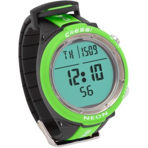 Cressi Neon Dive Computer - 2-Gas Nitrox Watch Freedive - Green