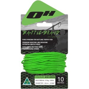 1.9mm BATTLE-BRAID DYNEEMA ACID GREEN 10m CARD