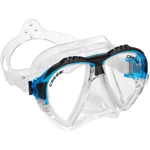 Cressi Matrix Mask - Clear Skirt - Clear silicone - Aqua frame