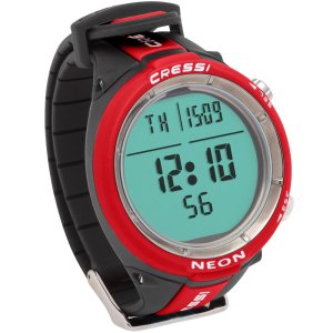 Cressi Neon Dive Computer - 2-Gas Nitrox Watch Freedive - Red