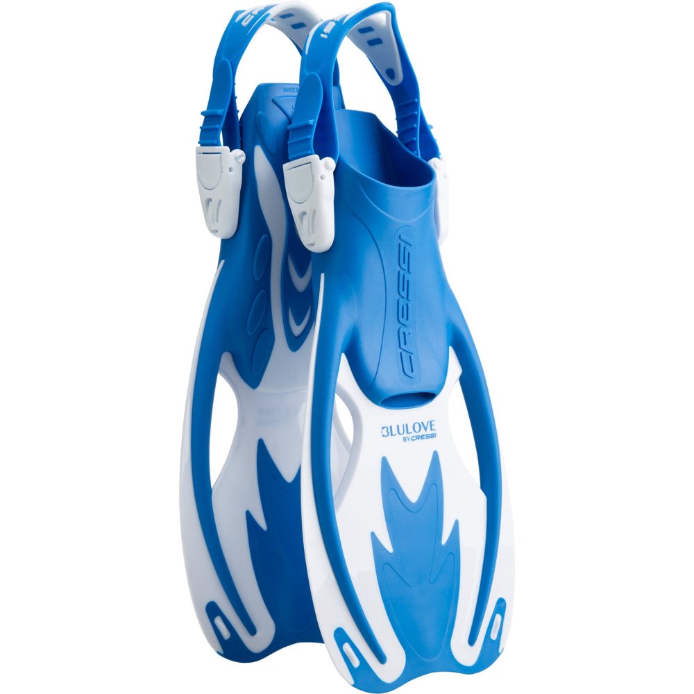 Rocks Junior Fins - L/XL - Blue/White - Click Image to Close