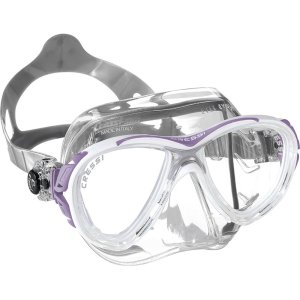 Cressi Eyes Evolution Crystal Mask - Clear silicone -Lilac frame