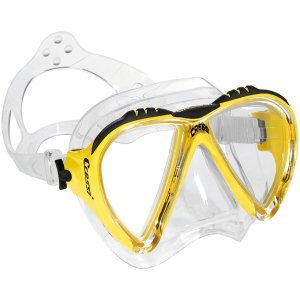 Cressi Lince Mask - Clear Skirt - Clear silicone - Yellow frame