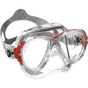 Cressi Eyes Evolution Crystal Mask - Clear silicone - Red frame