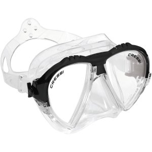 Cressi Matrix Mask - Clear Skirt - Clear silicone - Black frame