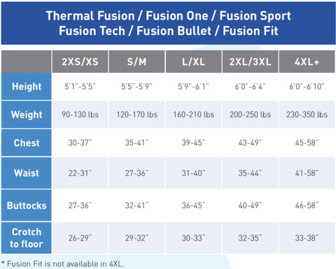 Aqualung Fusion Size Chart