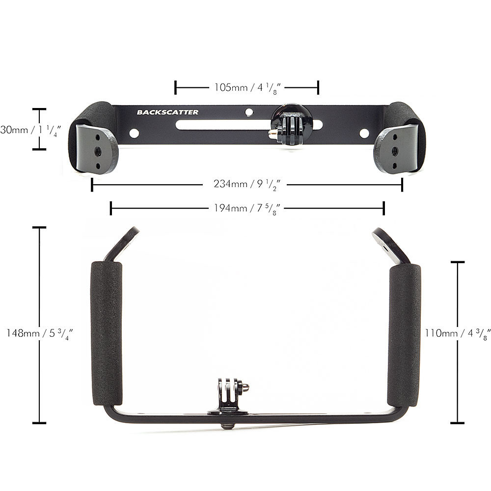 Backscatter Double Handle GoPro Camera Tray with Flex Arms - Click Image to Close