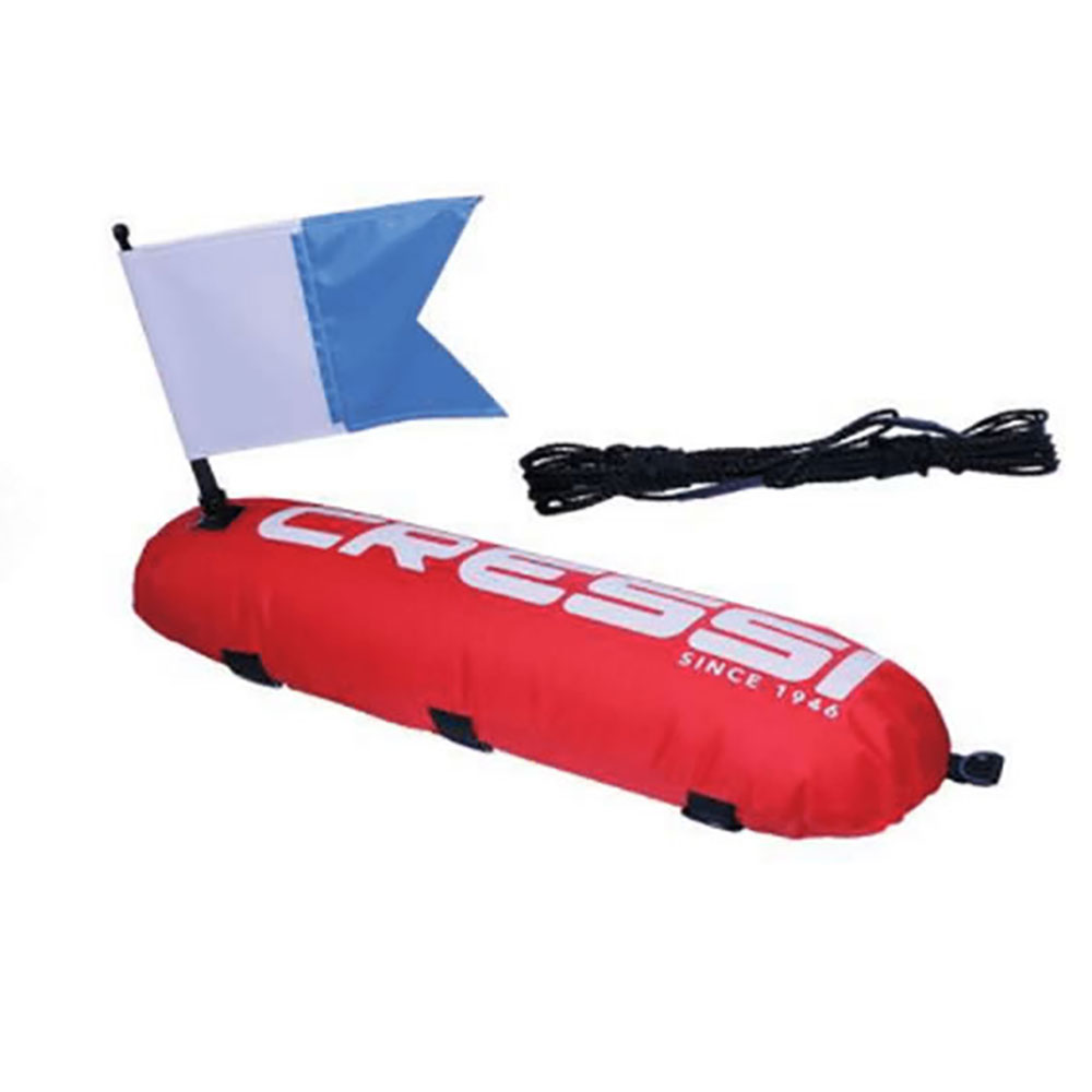 Cressi 17.5 Litre Inflatable Float, Flag and Line - Click Image to Close