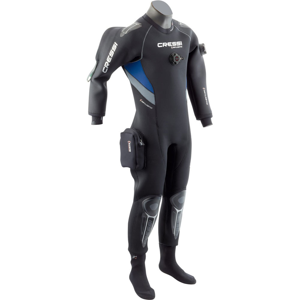 Cressi Drylastic 4 mm Neoprene Drysuit with Hood - Mens - Click Image to Close