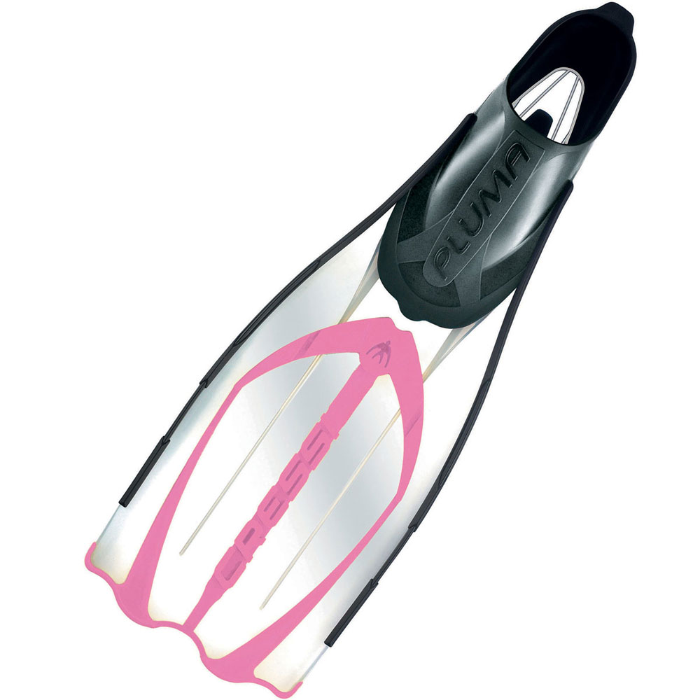 Cressi Pluma Full Foot Fins - Pink/Clear