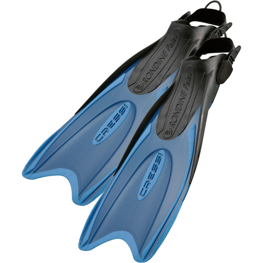 Cressi Rondine Palau Long Adjustable Fins - XS/S 35-38-Blue