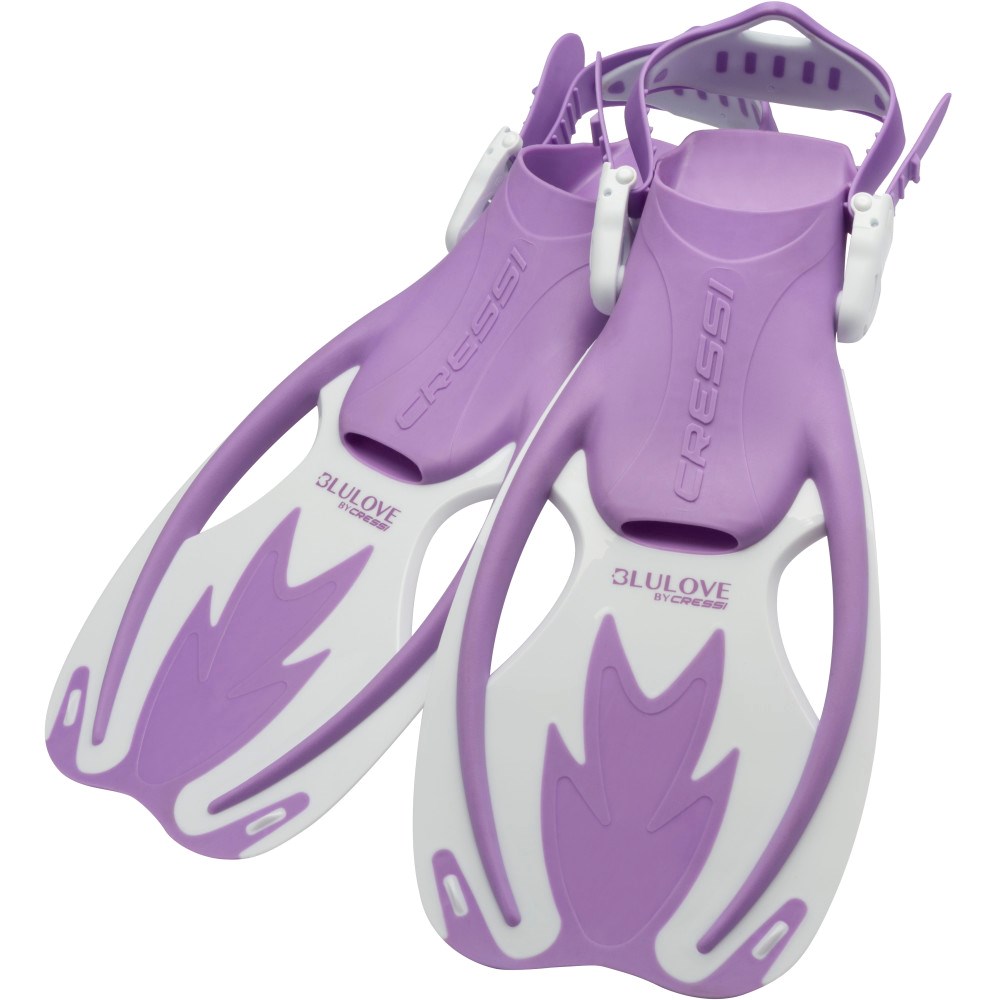 Rocks Junior Fins - L/XL - Lilac/White - Click Image to Close