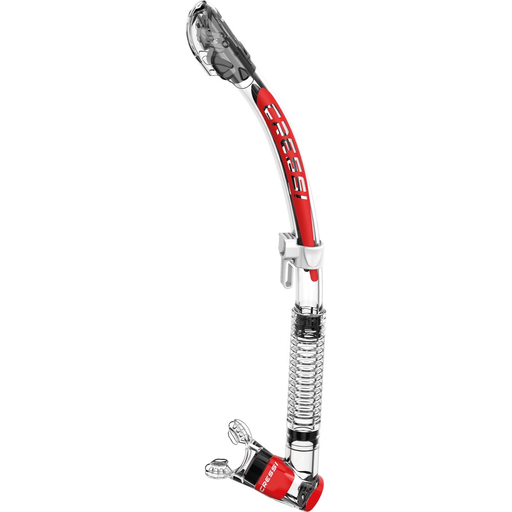 Itaca Ultra Dry Snorkel - **DISCONTINUED** - Clear/Red - Click Image to Close