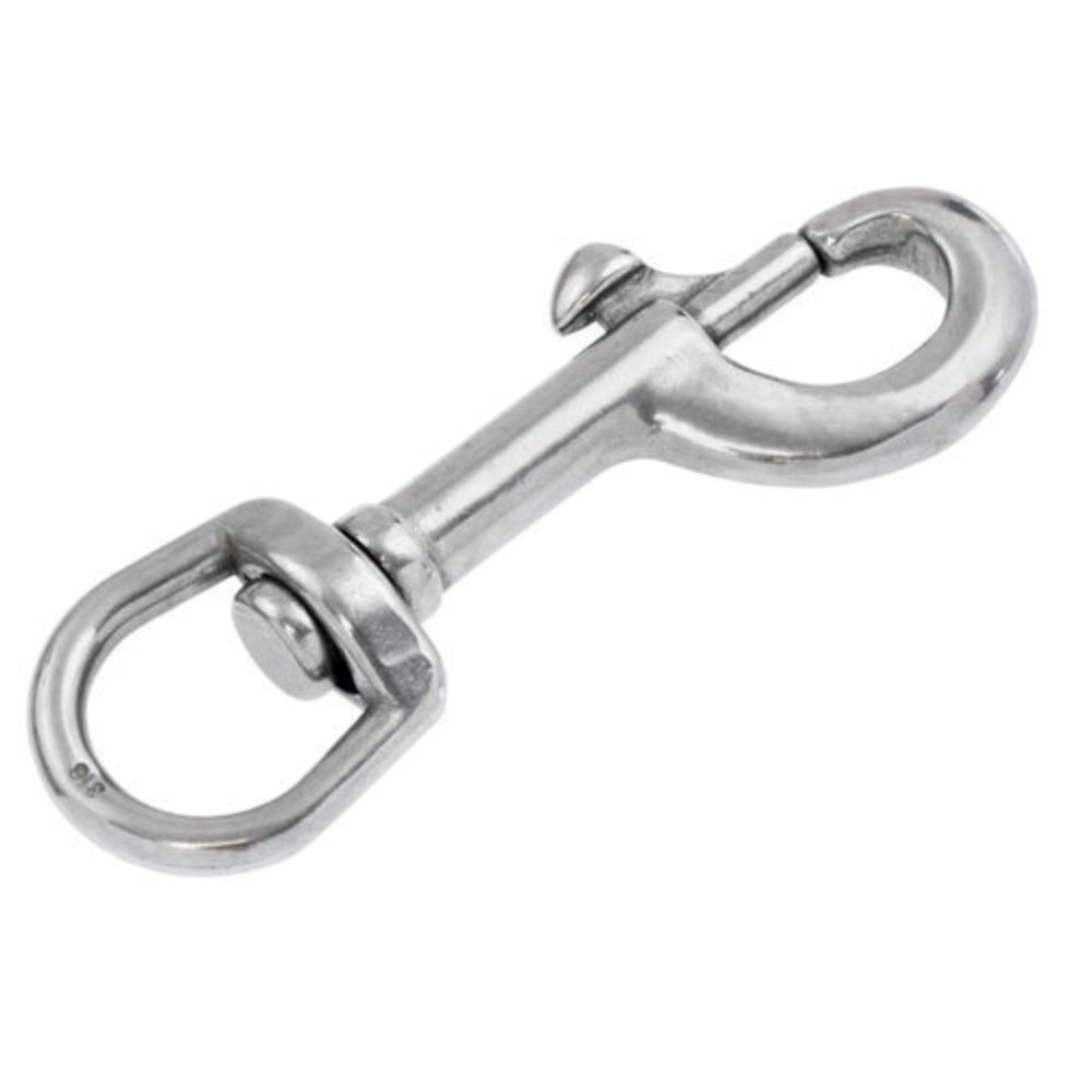 SS Bolt Snap w/Swivels - 98mm - Click Image to Close