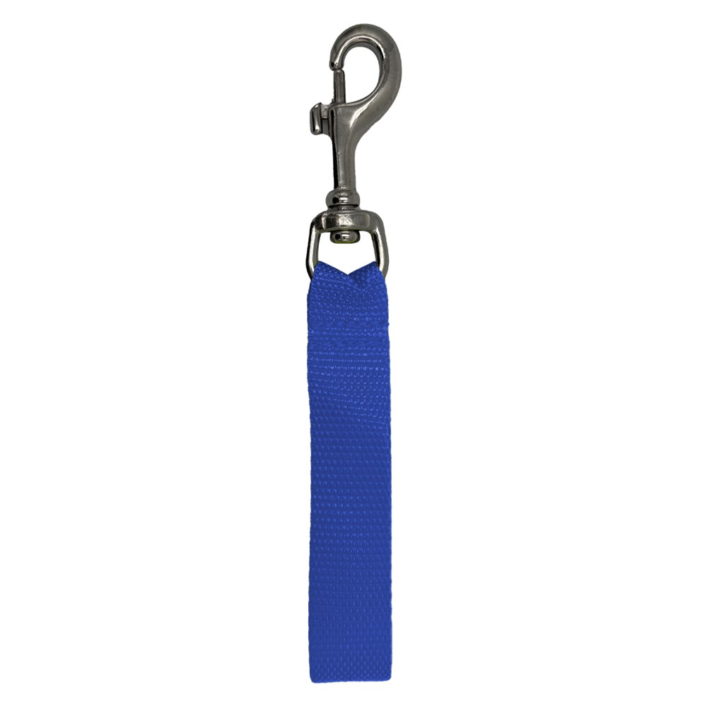 SS Bolt Snap w/Webbing - Blue - Click Image to Close