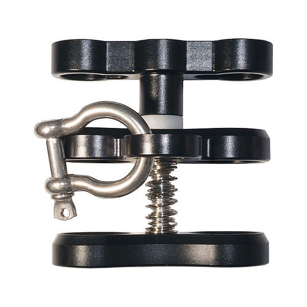 Hyperion 2 Hole Aluminium Ball and Joint Clamp with D-Shackle - Click Image to Close