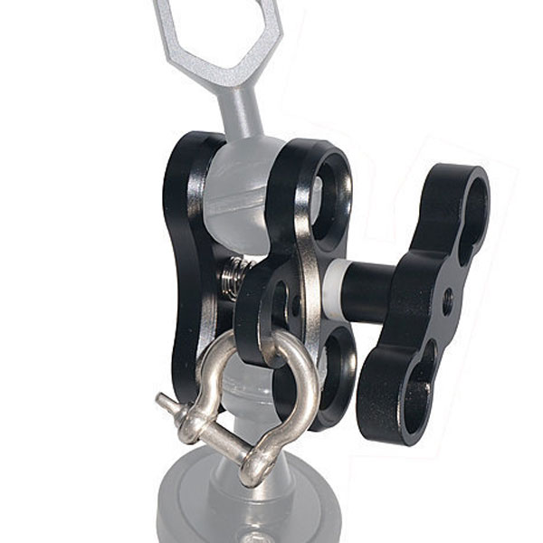 Hyperion 2 Hole Aluminium Ball and Joint Clamp with D-Shackle