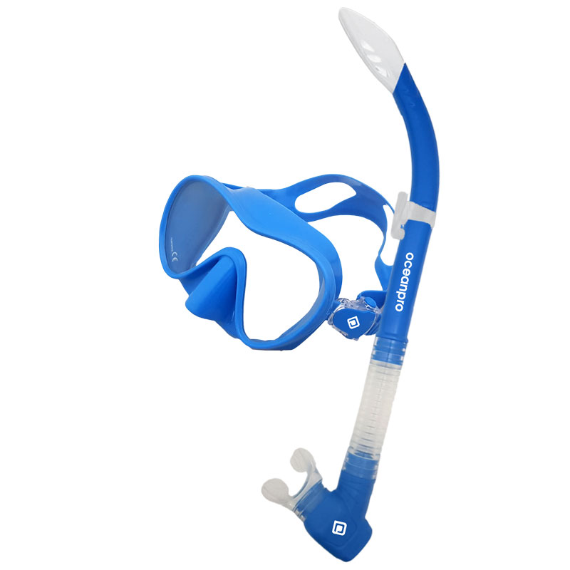 Ocean Pro Oberon Mask Snorkel Set (Blue)
