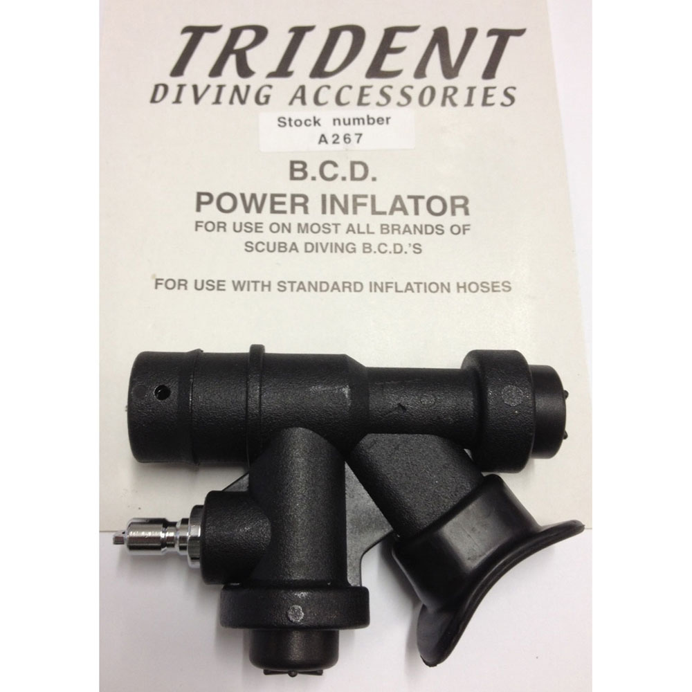 BCD Power Inflator Unit - Trident 45 Degree Angled Mouthpiece - Click Image to Close