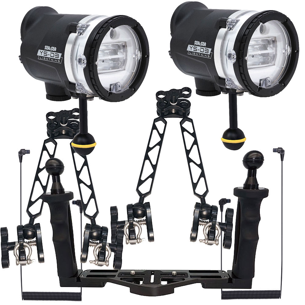 Scuba Doctor Dual YS-D3 Strobe Light, Tray and Ball Arm Package