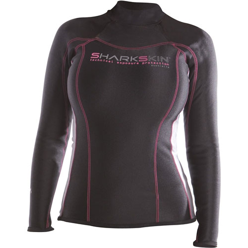 Sharkskin Chillproof Long Sleeve Top - Black/Silver - Womens - Click Image to Close