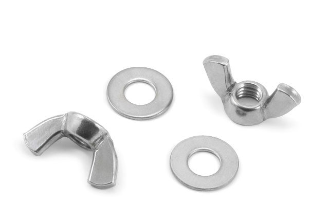 Sonar 3/8-18 Wing Nuts and Washers, Stainless Steel, Set of Two