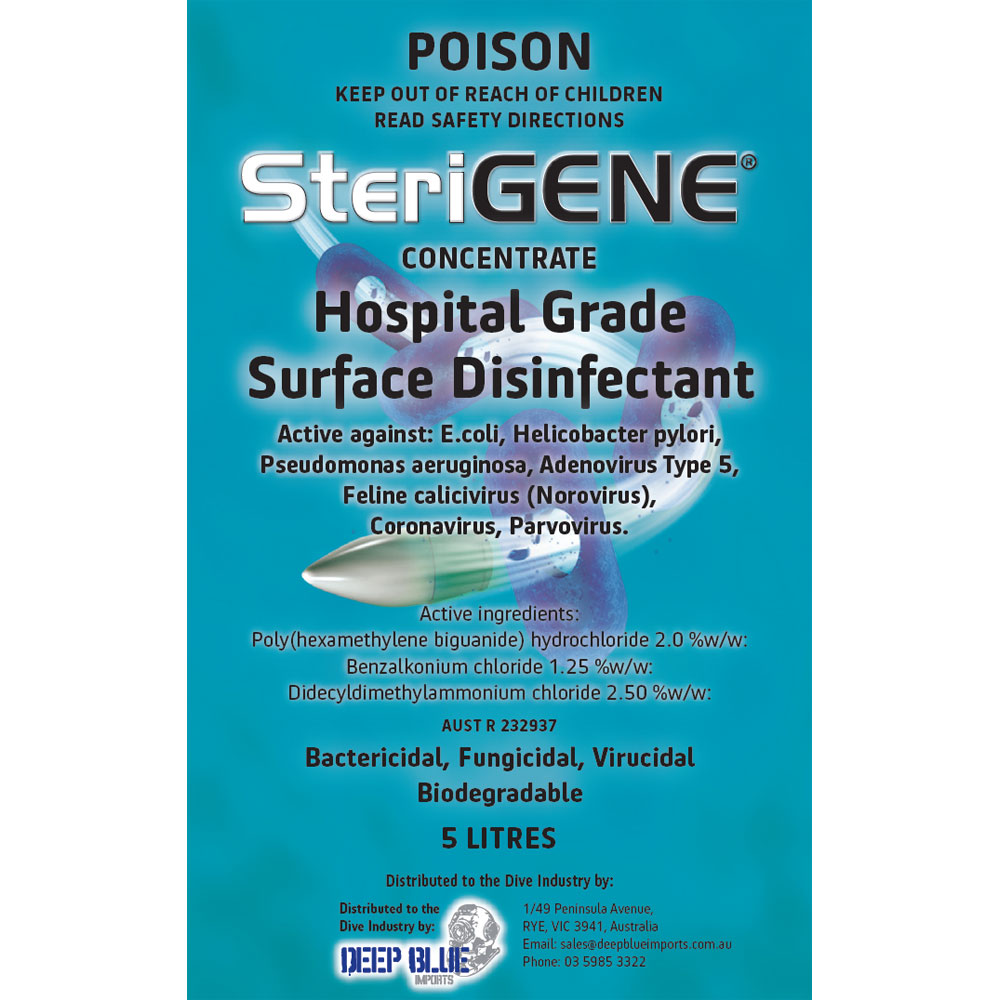 SteriGENE Clear Hospital Grade Surface Disinfectant 5 Litre - Click Image to Close