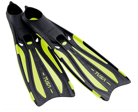 Tusa Solla Full Foot Fins | Fluro Yellow | Large - Click Image to Close