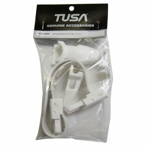 Tusa Complete Fin Buckle Set with Fin Strap - White (TC-309) - Click Image to Close