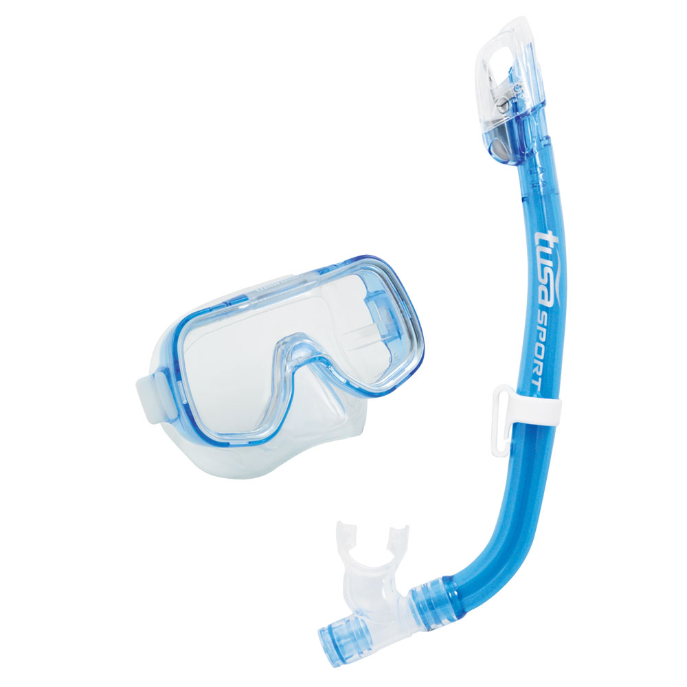 Tusa Sport Mini-Kleio Pro Dry Youth Mask Snorkel Combo | Blue