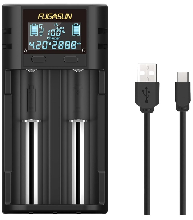 21700 2 Slot Li-Ion Battery Charger | USB-C - Click Image to Close